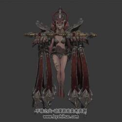 TERA 超酷女法師  3D模型 有綁定和動作