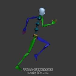 游戲角色人物骨骼3DMax模型奔跑動(dòng)作下載