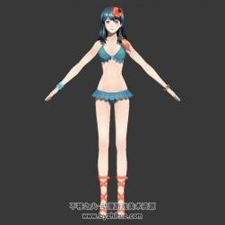 清涼比基尼女孩3d模型下載 格式Max帶綁定