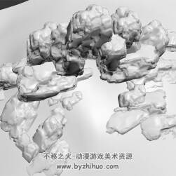 山體石堆 Max模型