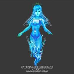 幽靈 水靈 3D模型 有綁定和全套動作