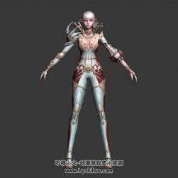 白短發(fā)精靈耳女戰(zhàn)士 3D模型