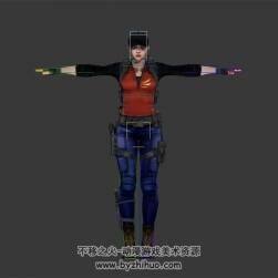 吉爾 女警察 3D模型 有綁定 高精模