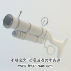 DOTA 2 Snipers Rifle Gun游戲手槍3D模型四邊面
