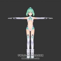 綠發(fā)美少女 日系二次元緊身衣少女 3D模型資源百度網(wǎng)盤下載
