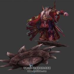 玄幻類游戲角色法老王全套動作3DMax模型帶綁定下載