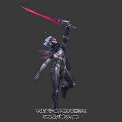 LOL 劍姬 3D模型 有綁定和待機(jī)的動(dòng)作