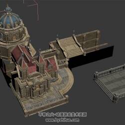 西方建筑 古典風(fēng)格圖書館 四角面 3D模型百度網(wǎng)盤下載