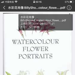 水彩花肖像BillyShowell_Watercolour_flowe 百度网盘PDF格式分享