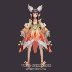 狐貍妖精 古風(fēng)仙俠蘿莉女孩 3D模型