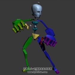 3DMax游戏人物角色挥拳动作模型下载