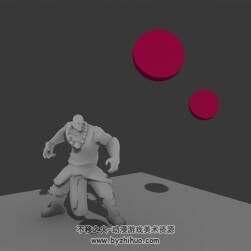 古裝游戲武僧連續(xù)攻擊特效3DMax模型帶骨骼綁定下載
