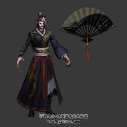 江湖中古裝公子俠客男性3DMax模型帶綁定全套動(dòng)作下載