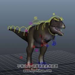 寫實恐龍3DMaya模型帶綁定下載