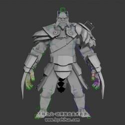 鎧甲戰(zhàn)士獠牙壯漢 3D模型 有綁定