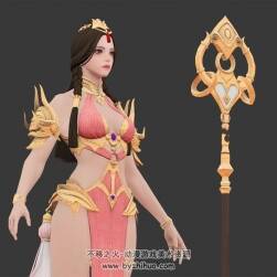 奇幻魔幻風(fēng)女法師角色3DMax模型下載