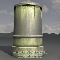 工业建筑油储罐储存罐3D模型obj fbx dae格式下载