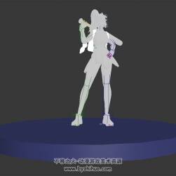 游戲角色現(xiàn)代女休閑待機動畫3DMax模型帶綁定無貼圖下載