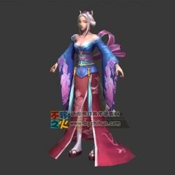 白发 狐妖 美女 和服少女模型