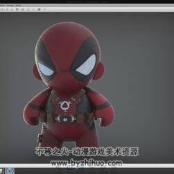 zbrush keyshot 雕刻Q版死侍模型 渲染高級視頻教程
