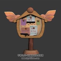 卡通公告牌 3D模型 四角面 百度網盤下載