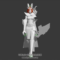女弓箭手白模 3D模型 有綁定和動(dòng)作