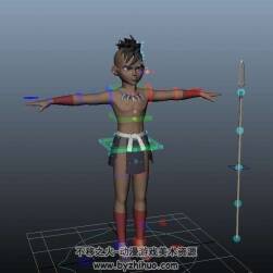 歐美風部落土著少年3D模型Maya格式下載