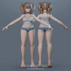Yusuf Umar blender 制作的健身環(huán)少女Workout