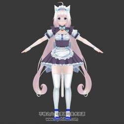 二次元香子蘭3dMax FBX格式模型含貼圖下載