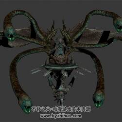 暗黑風(fēng)蛇頭觸手大BOSS 3D模型 有綁定和全套動作
