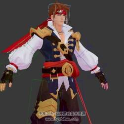 游戲角色孫策經(jīng)典海之征途3DMax fbx模型帶綁定下載