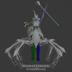 蜘蛛女波西塔纳站立行走被击死亡BIP动作3DMax模型下载