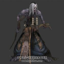 白發(fā)僵尸法師 3D模型 有綁定和動(dòng)作
