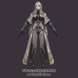 白發(fā)女 歐美奇幻風(fēng)性感成年女性 外觀時裝 3D模型 有綁定