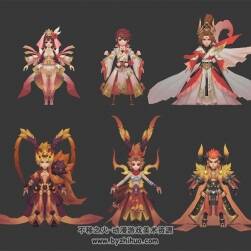 不錯(cuò)的Q版古裝仙俠神話男女角色3Dfbx模型下載