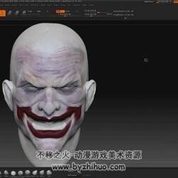 Zbrush 惊悚小丑头雕刻过程视频教程