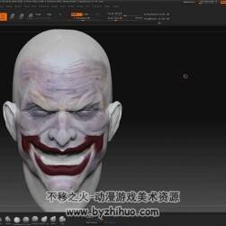 Zbrush 驚悚小丑頭雕刻過程視頻教程