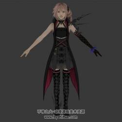 金粉發(fā)色哥特蕾絲蘿莉少女3D模型