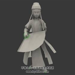 卡通古代小書生 3D模型 有綁定和待機(jī)動(dòng)作