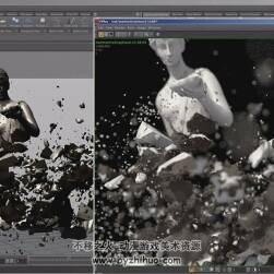 Houdini 剛體破碎效果制作視頻教程 2.7GB