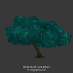 茂密的樹 四角面3D模型 max格式下載