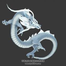 中式古代神话冰雪龙3D模型fbx格式下载