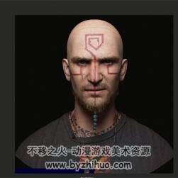 Maya ZBrush視頻教程 逼真人類肖像雕刻渲染教學(xué) 附源文件