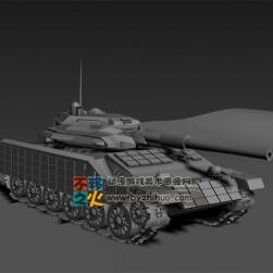 有活动轨迹的坦克 Max模型