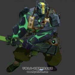 巖石怪物巨人 3D模型 有綁定和全套動作 四邊面