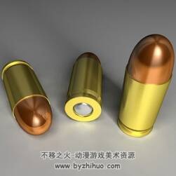 9毫米子弹c4d模型 9mm Bullet