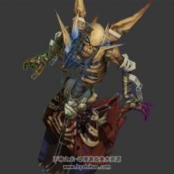 魔幻類游戲遠程攻擊骷髏3DMax模型下載 全套動作