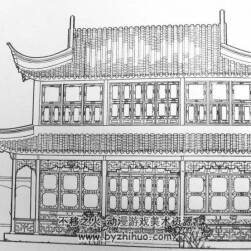 中国古建筑线稿图 美术资源百度网盘下载分享 116P