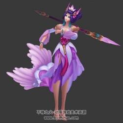 lol玉劍傳說娜美3Dmax模型全套動作帶綁定下載