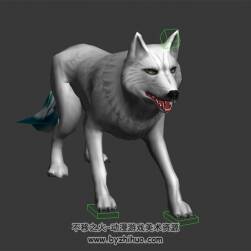 藍(lán)尾巴 白狼 3D模型 有綁定和動(dòng)作